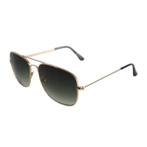 AIR FORCE AVIATOR SERIES GOLD Color Metal Frames Sunglasses w/ GREEN Lens - Picture 1 of 9